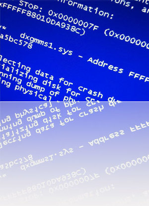 Kod för mjukvaruutevckling i vit text på blå bakgrund